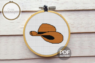 Cow Boy Hat Modern Cross Stitch Pattern
